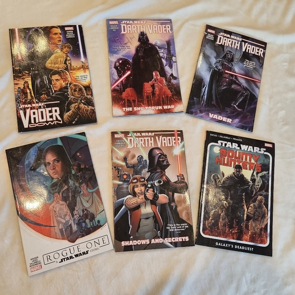 Marvel Other - Star Wars Marvel Graphic Novel Lot - Darth Vader, Rogue One, Bounty Hunters (6)